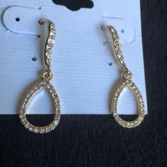 unknown Jewelry - Gold Tone CZ Rhinestone Formal Wear Earrings